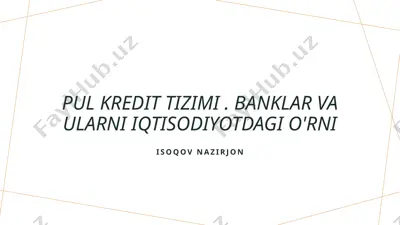 pul kredit tizimi — PPTX