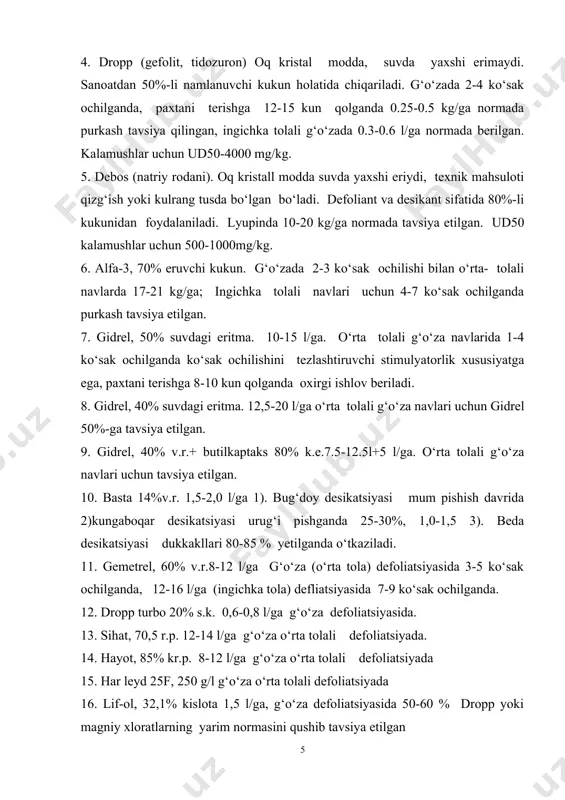 defoliantlar va desikantlar - Page 5