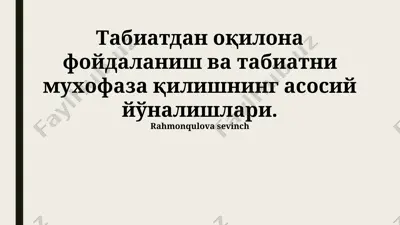 ekologik ta'lim va tarbiya — PPTX
