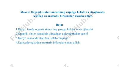 organik sintez san'ati — PPTX