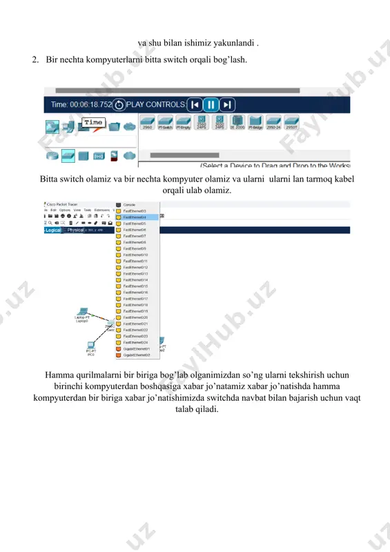 tarmoq simulyatorlari bilan ishlash. cisco paket tracer dasturini sozlash - Page 5