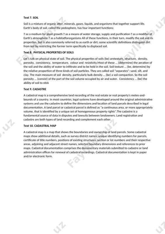 land is a naturally occurring finite resource. it provides the base for survival of living beings. it holds everything that constitutes terrestrial ecosystems. increased demand on land in modern times due to the rise in human population and resultant activities has resulted in degradation of land quality and quantity, decline in crop production, and competition for land. text 5. land use land use involves the management and modification of natural environment or wilderness into built environment such as settlements and semi-natural habitats such as arable fields, pastures, and managed woods. land use by humans has a long history, first emerging more than 10 thousand years ago. it also has been defined as "the total of arrangements, activities, and inputs that people undertake in a certain land type." text 6. land use: environment land use and land management practices have a major impact on natural resources including water, soil, nutrients, plants …