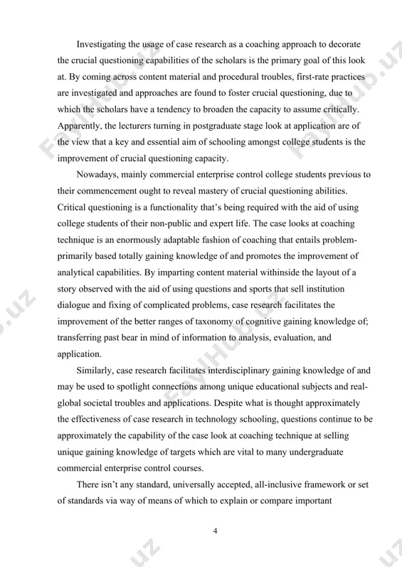 echnique at selling unique gaining knowledge of targets which are vital to many undergraduate commercial enterprise control courses. there isn’t any standard, universally accepted, all-inclusive framework or set of standards via way of means of which to explain or compare important questioning. cognitive abilities and attitudes were defined withinside the definition of important questioning. further, it’s miles energetic getting to know techniques sell important questioning via way of means of triggering cognitive processes. important questioning is a self-directed and well-prepared cognitive manner that results in exceptional findings and decisions, which may be found out via the evaluation, investigation, measurement, and reformulation of questioning. the important questioning may be determined in numerous ways; however, it’s miles first and predominant considered as a manner rather than a goal or an endpoint. important questioning is a reflective pastime that results in motion and that with the intention to broaden it college students need …