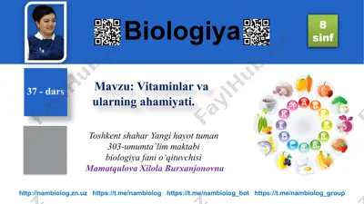 vitaminlar va ularning ahamiyati — PPTX