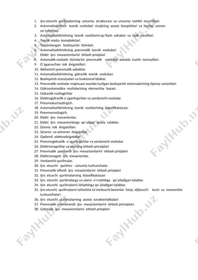 avtomatlashtirish texnik vositalari — DOCX