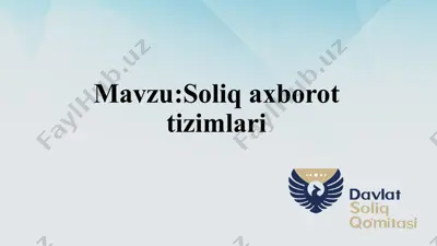 soliq axborot tizimlari — PPTX