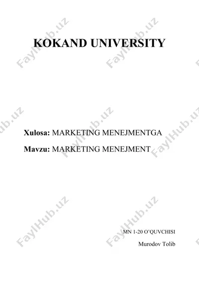 marketing menejment — DOCX