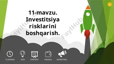 investisiya risklarini boshqarish — PPTX