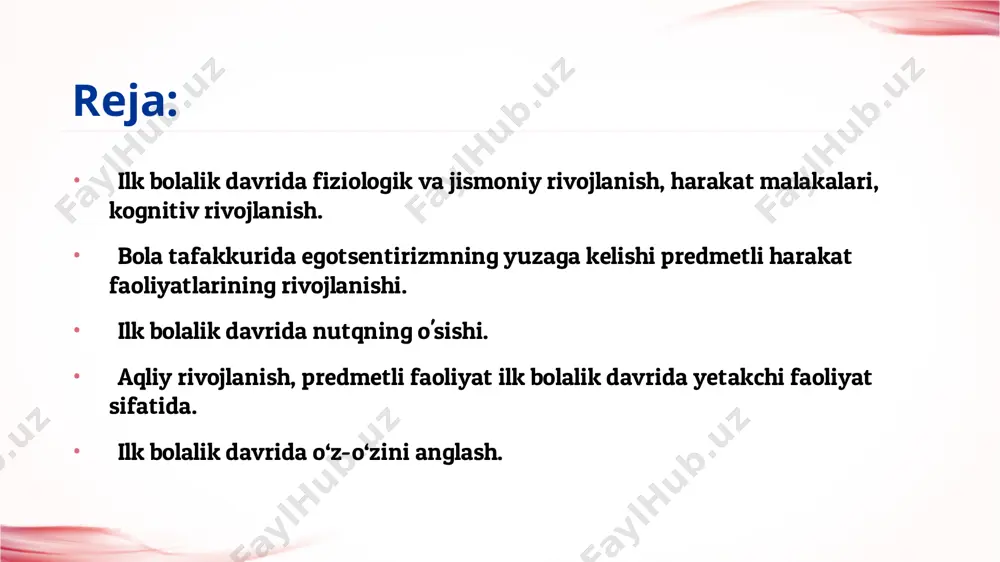 tanishadi, uning ko‘z, qo‘1 va oyoqlarining o'zaro kelishib harakat qilishi, boshlang‘ich ko‘z o'lchovi o'sadi hamda masofa va predmetlarning turgan joylarini birmuncha aniq aytib berish ko‘nikmasi vujudga keladi. bolaning aqliy jihatdan o‘sishida makon va zamon haqidagi tushunchalarni anglashga yordam beradigan so‘zlarni o‘zlashtirib olishi muhimdir. predmetlar o‘rtasida mavjud bo‘lgan har xil fazoviy belgilarning (masalan, katta oraliq, tor oraliq) va turli fazoviy munosabatlarning nomlarini (o‘ngda, chapda, orqada, bir qatorda) bilib olish natijasida bolalar predmetlar o'rtasidagi bu munosabatlarni ajratib olishga o‘rganadilar. shu tariqa, nutq predmetlarning belgilarini differensiyalash va umumiylashtirish vositasi bolib xizmat qiladi. lekin, shu bilan bir qatorda, so‘z birinchi signal sistemasi bilan bevosita boglanmogl lozim. ikki-uch yashar bolalardagi idrok o‘zining yetarli darajada o‘smaganligi va beqarorligi bilan ajralib turadi hamda bir kuzatish obyektidan ikkinchi kuzatish obyektiga tez-tez ko‘chib turishi bilan xarakterlanadi. yaltiroq, chiroyli, ko‘zga tez tashlanadigan predmetlar bola diqqatini o‘ziga jalb qiladi. bu davrdagi bolalarning xatti-harakatlari ularning xohish va hissiyotlari juda o‘zgaruvchan bo'ladi. masalan, …