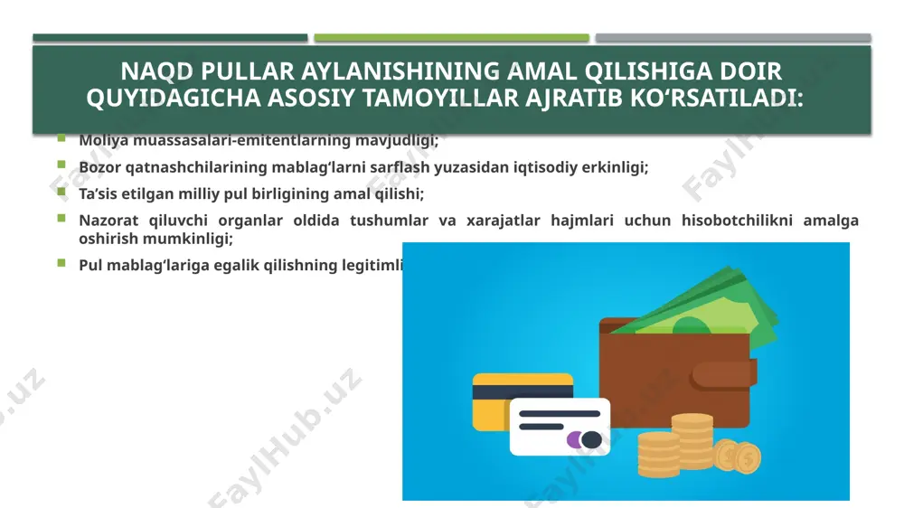 dilar. naqd pullarni olib yurish xavflidir. naqd pullar bilan hisob kitob qilish soliq to‘lashdan qochish imkonini beradi. naqd pul aylanamsi terrorizmni moliyalashtrish bilan bog‘liq naqd pullar va inflyasiya o‘rtasida bevosita aloqadorlik mavjud. naqd pul aylanmasini boshqarish terminal tarmog’i egasining vazifalaridan biri barcha naqd pul punktlarida: bankomatlarda, filiallarda, pul g’aznalarida yetarli miqdordagi pulni ta’minlashdir. bu bir qator xarajatlarga olib keladi: naqd pulni jalb qilish, ularni sug’urtalash, pul mablag’larini qabul qilish va berish shoxobchalaridan naqd pulni yig’ish va boshqalar. har qanday moliya tashkiloti bu xarajatlarni kamaytirishga intiladi. naqd pul muomalasini samarali boshqarish naqd pul berish punktlari uchun zarur bo‘lgan pul mablag’lari umumiy hajmini qisqartirish, buning natijasida naqd pullarni jalb qilish, sug‘urtalash, saqlash, tashish va qayta ishlash xarajatlarini kamaytirish imkonini beradi. amaliyot shuni ko’rsatadiki, pul mablag’larini qabul qilish va berish punktlarida pul oqimlarini bashorat qilish, pul mablag’lari yig’imlarini rejalashtirish va o’z-o’ziga xizmat ko’rsatish parkining ishlashiga ketadigan boshqa xarajatlarni nazorat qilish imkonini beruvchi maxsus …
