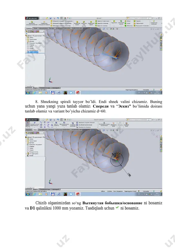 solidworks dasturida shnekni chizish - Page 5