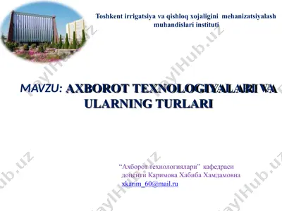 axborot texnologiyalari — PPTX