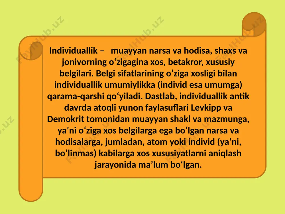 l, ildam harakatlar qiladigan inson xolerik deb ataladi. xolerik temperament (harakatchan, serjahl va chaqqon) - hissiyotning tez va kuchli qo‘zg‘aluvchanligi, barqaror bo‘lishi bilan ajralib turadi. xolerik ta’sirchan, chuqur kechinmali, gap ko‘tara olmaydigan, ammo atrofdagi voqealarga unchalik e’tibor bermaydigan, o‘zini to‘xtata oladigan va sekin ovoz chiqaradigan insonlar melanxoliklar deb ataladi. melanxolik temperament (g‘amgin, ta’sirchan) - hissiyotning sekin, lekin kuchli qo‘zg‘aluvchanligi va barqaror bo‘lishi bilan farqlanadi. melanxolik sezgilari psixik faollikka ega bo‘lgan, atrofda bo’layotgan vazifalarga tez munosabatini bildiruvchi, taassurotlarni hadeb o‘zgartirishga intiluvchi, ko‘ngilsizliklarni yengil о ‘tkazib yuboruvchi, jonli, harakatchan, ifodali mimikasi va harakatlari bo‘lgan insonlarga sangvinik deyiladi. sangvinik temperament (xushchaqchaq, so‘zamol) - hissiyotning tez, kuchli qo‘zg‘aluvchanligi, lekin beqaror bo‘lishi bilan farqlanadi. sangvinik yuragi keng, barqaror intilishlarga va doimiy his-tuyg‘ularga ega, harakatlari va nutqi bir xil maromda bo’lgan, ruhiy holatini tashqi tomondan ifoda etaol maydigan inson flegmatik deb ataladi. flegmatik temperament (bosiq, og‘ir tabiatli) - hissiyotning juda sekin, kuch- siz qo‘zg‘alishi va uzoq …