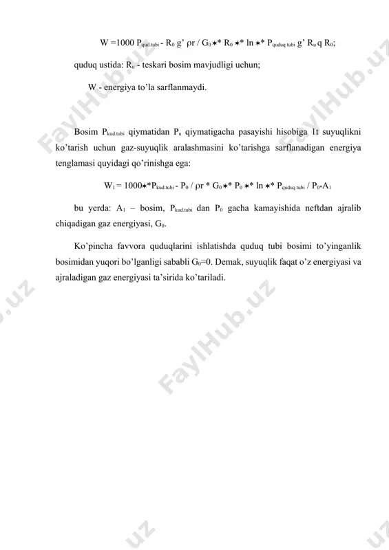 suyuqlik olishning sur’ati uchinchi bosqich oxiridagi darajada davom ettiriladi. kon bo’yicha oqib o’tadigan suv miqdori va pirovard neft' beruvchanlik ma’lumki, neft' qatlamdagi g’ovaklarga tarqalgan bo’lib, ularni suv bilan qaydab chiqarish qatlamning geologik-fizik xossalariga hamda suyuqliklar (neft' va suvning) xossalariga chambarchas bog’liqdir. ishlatiluvchi ob’ektning tuzilishidagi xilma-xillik qam bu narsaga katta ta’sir qiladi va xilma-xillik ortgan sari neft' qaydab chiqarish murakkablashadi va og’irlashadi. qatlamdagi neftning olinish koeffitsienti bilan olib o’tgan suvning miqdori orasidagi tahlil qilish maqsadida yuqorida keltirilgan to’rt xil sharoitdagi va ularning qazib chiqarish sharoitlarini bir-biriga solishtirilib chizma chizil-sa egri chiziqlarning boshlanishi to’g’ri chiziqdan iborat bo’lib, suvsiz ishlash davrini bildiradi. mahsulot tarkibida suv paydo bo’lishi bilan to’g’ri chiziqdar egri chiziqlarga aylanadi. qatlamning geologik-fizik xossalari yomonlashuvi bilan undan o’tadigan suvning hajmi 1,5-2 dan 6-7 gacha o’sadi. yuqori mahsuldor qatlamdan bir hajm suv o’tgan holatda zahiraning asosiy qismi olib bo’linadi, ikkinchi hajm qatlamdan o’ta boshlagan sharoitda olingan neftning miqdori ozgina. uyumlarning xususiyatlari yomonlashgan …