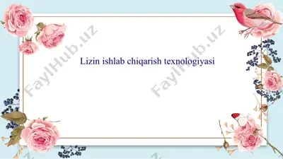 lizin ishlab chiqarish texnologiyasi — PPTX