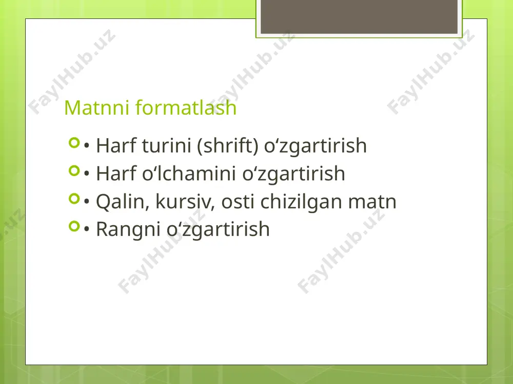 matnli hujjat bilan ishlashni boshlash - Page 5
