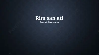 rim san'ati — PPTX