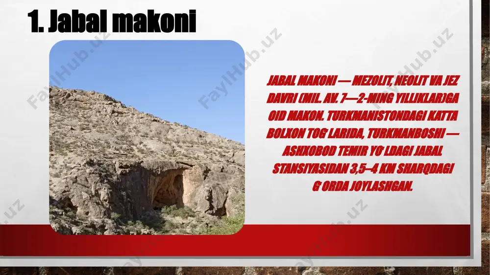 lari, diniy inshootlar, zikkurat, mozorlar topilgan. bu topilmalar qad. oʻrta osiyoda dehqonchilik bilan shugʻullanuvchi oʻtroq qabilalar ijtimoiy-iqtisodiy taraqqiyotini oʻrganishda muhim ahamiyatga ega yoztepa — ilk temir davriga oid qishloq harobasi (mil. av. 9— 4-asrlar). turkmanistonning murgʻob vohasida, bayramali sh.dan 34 km shim.gʻarbda joylashgan. mayd. 16 ga ga yaqin. 1954—56 yillarda professor v. m. masson oʻrgangan. tepalik ustiga yirik xom gʻishtdan qurilgan hisor atrofi devor bilan oʻrab olingan. 5.temir davrida yoztepa shahari bu yerda usti yopiq bir nechta tor xona hamda katta, tarxi toʻrtburchak zal tadqiq qilindi. binoning shim. tomonida hovli joylashgan. hisor atrofida 3 uy va kichik tor kucha qoldigʻi chiqqan. xonalarning bir qismi xoʻjalik xizmatini oʻtagan (omborxona, oshxona). aholining asosiy mashgʻuloti sugʻorma dehqonchilik boʻlgan. yirik kanallardan iborat irrigatsiya shoxobchasi izlari aniklangan. bu kanallarning har ikki tomoniga dalalarni bevosita sugʻoradigan ariqlar chiqarilgan. xumdon, temir boltalar, pichoq, yorgʻuchoq, igna, bigiz, jez paykonlar topilgan. yoztepa ii davri (mil. av. 7-asrdan) dan boshlab …