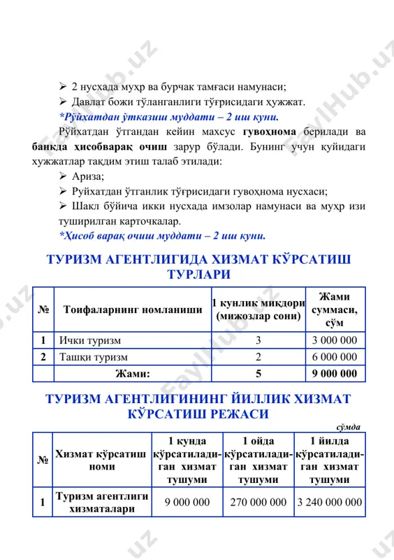 туризм ва саёҳат агентлик ҳизматлари - Page 5