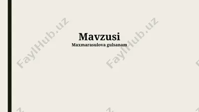 maxmarasulova gulsanam — PPTX