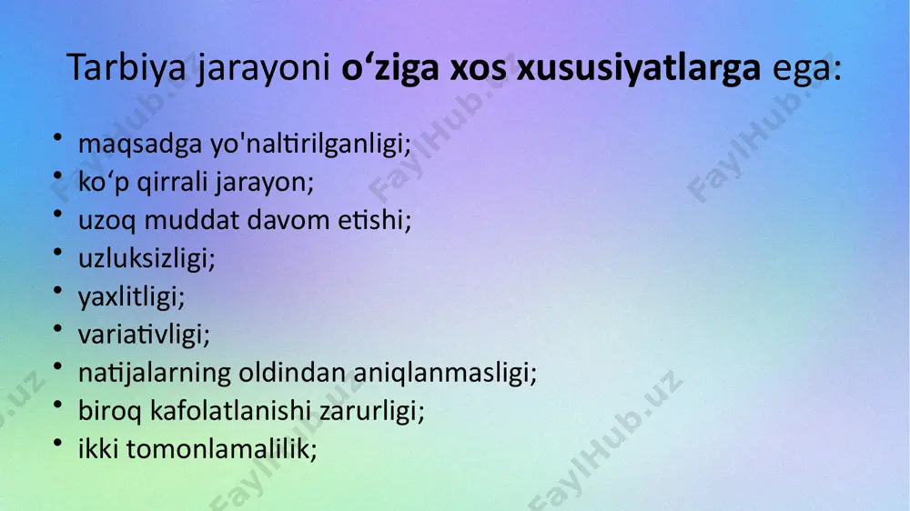 tarbiyajarayonining mohiyati va mazmuni - Page 5