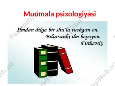 muomala psixologiyasi 3 — PPTX