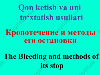 qon ketish va uni to‘xtatish usullari — PPT