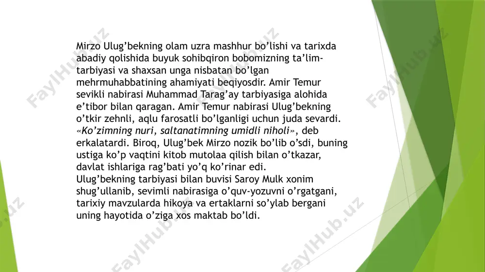 mirzo ulug’bekning pedagogik g’oyalari va ta’lim rivojidagi o’rni - Page 4