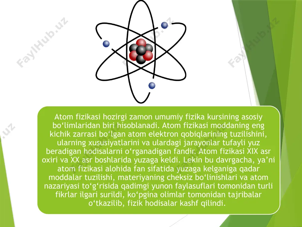 zunligi λm uning temperaturasiga teskari proporsionaldir»: rasmda temperaturasi 12600k bo‘lgan a.q.j. ning nur chiqarish qobilyati ko‘rsatilgan. nazorat savollari. 1. absolyut qora jism deganda nimani tushunasiz. 2. jismning nur chiqarish va nur yutish qobiliyatlarini tushuntiring. 3. kirxgof qonuning ifodasini yozing. 4. stefan-bolsman qonunini tushuntiring. 5. vinning siljish qonunini ta’riflang. 2.абдурахмонов у, боймуратов ф.т, бегматова д.а. “ физика” фанидан ўқув услубий мажмуа, тошкент, 2016. 247-251-betlar. 3.g.axmedova, o.b.mamatqulov, i.xolboyev , ‘‘atom fizikasi’’, toshkent, 2013. 4-25-betlar. adabiyotlar. 1.абдурахманов к.п, эгамов у , “физика” дарслик, тошкент, 2010. 255-260-betlar. e’tiboringiz uchun rahmat image1.png image2.png image3.jpeg image4.jpeg image5.emf image6.png image7.wmf image8.wmf image9.wmf image10.wmf image11.wmf oleobject1.bin image12.png image12.wmf oleobject2.bin image13.wmf image14.wmf image15.wmf image16.wmf image17.wmf image18.wmf image19.wmf image20.wmf 1 2 a e ¢ ¢ 1 a e ¢ ¢ ¢ ¢ 1 e ..... = ¢ ¢ ¢ ¢ ¢ ¢ = ¢ ¢ ¢ ¢ = ¢ ¢ a e a e a e b t m = …