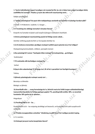 xalqlar psixologiyasi — DOC