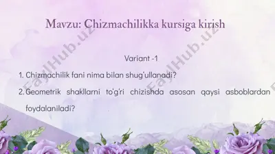 chizmachilikka kursiga kirish — PPTX