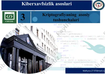kiberxavfsizlik asoslari — PPTX