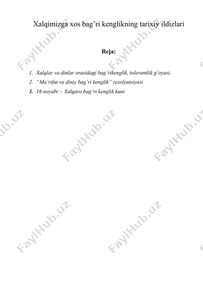 xalqimizga xos bag’ri kenglikning tarixiy ildizlari — DOCX