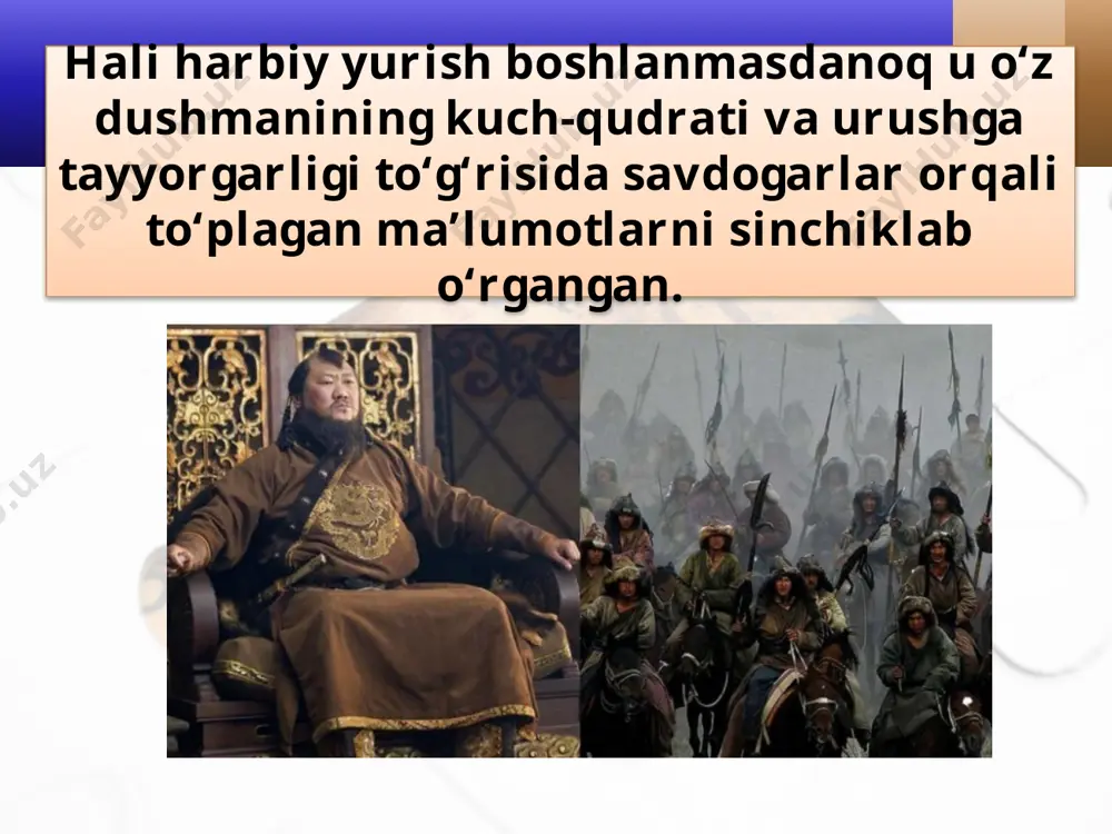 muhammad xorazmshohning mamlakat mudofaasiga oid tadbirlari va uning oqibati. 7 - sinf - Page 3