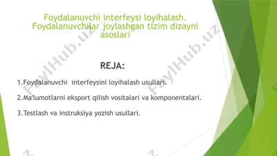inson-mashina interfeysi (imi) loyihalash — PPTX