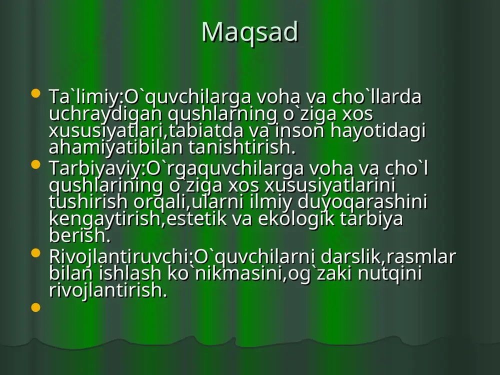qushlarning xilma-xilligi. voha va cho`l qushlari - Page 2