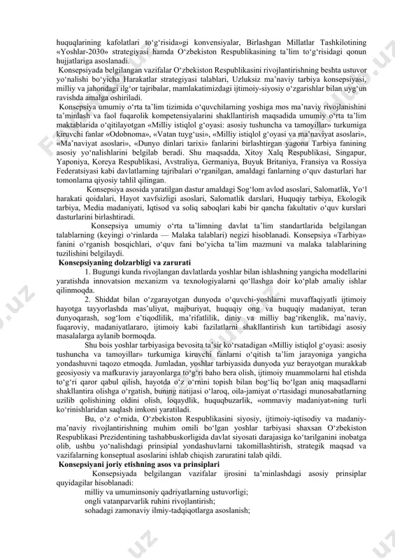 sliklarni nashrga tayyorlash, chop etish va yetkazib berish, tuzuvchilarga haq to‘lash) bilan bog‘liq xarajatlar darslik va o‘quv-metodik majmualarning umumiy narxiga kiritish; «tarbiya» fanidan darsliklar va o‘quv majmualarini xarid qilish va yetkazib berish xarajatlari: umumiy o‘rta ta’lim muassasalarining 1-sinf, mehribonlik uylari, jismoniy yoki ruhiy rivojlanishida nuqsoni bo‘lgan bolalar uchun ixtisoslashtirilgan maktablar va maktab-internatlari o‘quvchilarini, ijtimoiy yordamga muhtoj oilalar farzandlarini hamda o‘qituvchilar uchun «tarbiya» fanidan darsliklar, multimedia ilovalari va o‘quv-metodik majmualar nashr etilishi, shuningdek, ijara asosida darsliklar bilan birlamchi ta’minlash — o‘zbekiston respublikasining respublika byudjeti mablag‘lari hisobidan; o‘quvchilarni ijara asosida darsliklar bilan ta’minlash — o‘zbekiston respublikasi xalq ta’limi vazirligi huzuridagi respublika maqsadli kitob jamg‘armasi mablag‘lari hisobidan qoplanishi belgilab qo‘yilgan. 5. o‘zbekiston respublikasi oliy va o‘rta maxsus ta’lim vazirligi, vazirlar mahkamasi huzuridagi din ishlari bo‘yicha qo‘mita, xalq ta’limi vazirligi: 2020-2023 yillarda respublika oliy ta’lim muassasalarining «boshlang‘ich ta’lim», «tarix» (mamlakatlar va mintaqalar bo‘yicha), «tarix o‘qitish metodikasi», «filologiya va tillarni o‘qitish: o‘zbek tili», «o‘zbek tili …