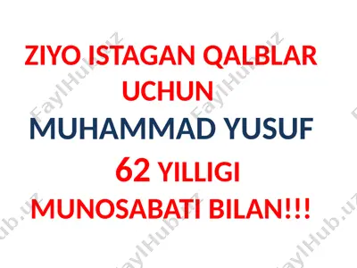 muhammad yusuf 62 yilligi munosabati bilan — PPTX