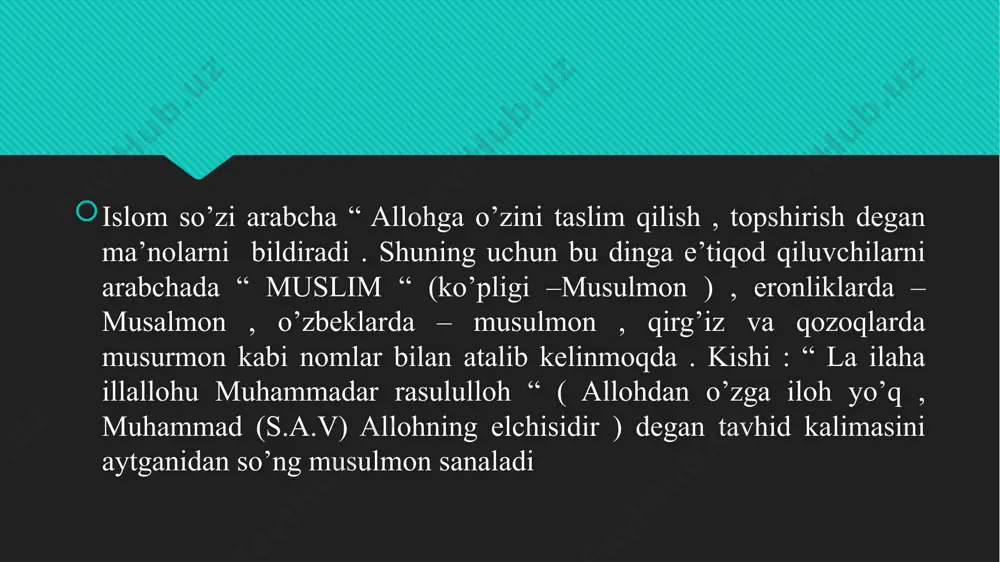 yuritgan. yarim orolning qizil dengiz bo‘ylab cho‘zilib ketgan kambar qismi hijoz («chegara») deb atalib, g‘arbda joylashgan. uning faqat ayrim vohalaridagina dehqonchilik qilish mumkin edi. hijoz aholisining bir qismi ko‘chmanchi chorvachilik bilan shug‘ullanardi. bu yerda, shuningdek, yamandan keltiriladigan qishloq xo‘jalik mahsulotlari bilan, eron va vizantiyada ishlab chiqariladigan hunarmandchilik buyum-lari bilan savdo qilish juda rivojlangan. yamandan misr, suriya va ikki daryo oralig‘iga qadar savdo yo‘llari o‘tgan edi. yarim orolning eng katta qismi - najd - sug‘oriladigan yerlari juda kam bo‘lgan g‘oyat katta yassi tog‘liklardan iborat bir joy bo‘lib, faqat chorvachilik uchun yarar edi. bu yerda cho‘l aholisi - badaviylar («bad-havi»- arabcha cho‘lda yashovchi odam, ko‘chmanchi degani) yashardi. arab xalifaligi tarixini uch davrga ajratish mumkinn birinchi davr - arablarda davlatning tashkil topishidan to umaviylar sulolasining hokimiyat tepasiga kelishigacha bo‘lgan vaqtga to‘g‘ri keladi va qarayib 30 yil davom etadi. bu vaqtda arab davlati tashkil topgan, arab-larning ijtimoiy va davlat tuzumida ibtidoiy jamoa tuzumining ko‘pgina …