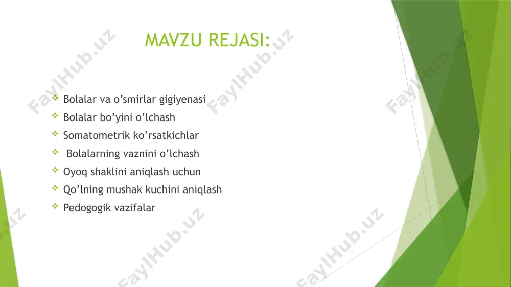 tida almashinib turishi ayniqsa bolaning birinchi yoshida katta ahamiyatga ega. har kuni maʼlum soatlarda ovqatlanish (emish), uxlash va shahri k. bolaning oʻsishi va rivojlanishiga, ayniqsa nerv sistemasiga yaxshi taʼsir qiladi. bolani hamisha maʼlum vaqtda (har 3—3,5 soatda) emizish tartibiga amal qilish lozim. yosh bola hamisha maʼlum vaqtda uxlab, maʼlum vaqgda uygʻonishi uchun qulay sharoit yaratish, uxlaganida uni tinch qoʻyish, uygʻoqligida esa koʻruv va eshituv aʼzolariga turli yoʻllar bilan taʼsir etish (kattalarning gapsoʻzlari, rangli, jarangdor oʻyinchoqlarga bola diqqatini jalb qilish), gavda vaziyatini oʻzgartirib turish (bolani vaqtvaqti bilan qoʻlga olish yoki qorni bilan yotqizib qoʻyish) kerak. bola nechogʻli yosh boʻlsa, organizmi dam olish va uxlashga shuncha koʻp ehtiyoj sezadi. uni ochiq havoda (qishda ham) har kuni kamida 2 soat sayr qildirish, oʻynatish zarur. shunda qon kislorodga yolchib, organizmdagi almashinuv jarayonlari bir maromda kechadi. bolalar va oʻsmirlar faoliyati gigiyenasi. bunda bolalarning sogʻligʻiga qarab ish faoliyatini belgilash va astasekin oshira borish hamda charchashning oldini …