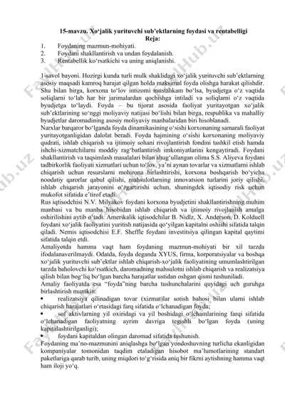 foydaning mazmun-mohiyati — DOCX
