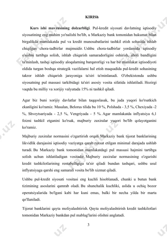 liq pul muomaladan chiqariladi va qiymat belgilari bilan almashtiriladi. . bunday tizimlar quyidagi xususiyatlarga ega: · oltin nihoyat muomaladan chiqarildi va oltin zaxiralariga joylashdi; · muomalaga pul chiqarish banklarning kredit operatsiyalari asosida amalga oshiriladi; · muomaladagi pul miqdori ularning markaziy bank tomonidan taklifi bilan belgilanadi; · birlamchi naqd pul emas, balki naqd pulsiz pul emissiyasi; · naqd pulni qisqartirish orqali naqd pulsiz pul muomalasini kengaytirish; · davlat tomonidan pul muomalasini pul-kredit bilan tartibga solish mexanizmlarini yaratish va ulardan keng foydalanish. ishonchli tizimlar metall, qog'oz va elektron asosda qurilishi mumkin. hozirgi vaqtda ishonchli pul tizimlarining uch turini ajratish mumkin: 1) metall va qog'oz muomalasini birlashtirgan o'tish tizimlari; 2) to'liq ishonchli standart tizimlar; 3) elektron qog'oz pul tizimlari. hozirgi vaqtda elektron qog'oz pul tizimlariga keng o'tish mavjud. milliy-davlat tuzilishidagi farqlarga qaramay, zamonaviy pul tizimlari umumiy elementlarga ega, masalan: · narxlar shkalasi bo'lib xizmat qiladigan mamlakat pul birligining nomi; · pul belgilarini ta'minlash …