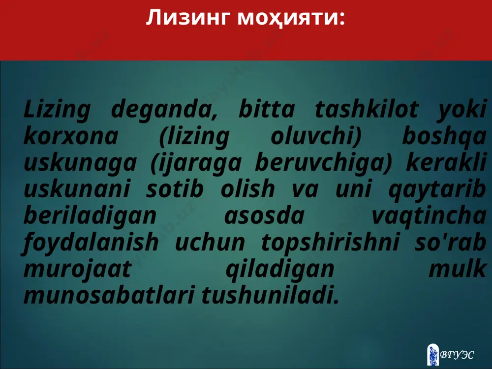 su'v xujo'ligini rivojlanstirishda lizingning urni - Page 4