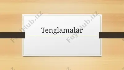 tenglamalar — PPTX