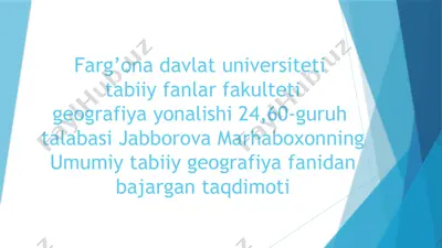 umumiy tabiiy geografiya fanidan taqdimot — PPTX