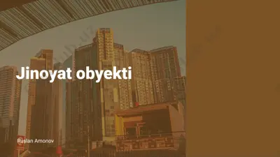 jinoyat obyekti — PPTX