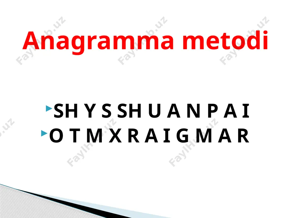 taxminni tasdiqlaydi? a asalari uyalarida yot organizm tuxumlari topilgan b asalari hujayralarida insektitsidlar topilgan c asalari hujayralarida asalarilarga tegishli bo‘lmagan dnk topilgan d asalari uyalarida o‘lgan asalarilar topilgan uyga vazifa: mavzuni o`qish va test tuzish. e’tiboringiz uchun rahmat! image1.jpeg image2.jpeg image3.jpeg image4.png image5.emf ______microsoft_powerpoint111.sldx image6.emf ______microsoft_powerpoint222.sldx image7.jpeg image8.png image9.png image10.png image11.png image12.png pardaqanotlilar: ikkiqanotlilar /docprops/thumbnail.jpeg слайд 3 venn diagrammasi pardaqanotlilar: ikkiqanotlilar pardaqanotlilar: pardaqanotlilargaasalari, sariqari, qovog’ari, yaydoqchilar, chumolilarkiradi.ikkiqanotlilar: ulargapashsha, chivin, so’na, bo’kakabilarkiradi bo’g’imoyoqlilartipi, hashorotlarsinfi. tam bilishorganiyaxshirivojlangan. to’lao’zgarishbilanrivojlanadi. qanotlarimavjud /docprops/thumbnail.jpeg слайд 3 venn diagrammasi pardaqanotlilar: pardaqanotlilarga asalari, sariq ari, qovog’ari, yaydoqchilar, chumolilar kiradi. ikkiqanotlilar: ularga pashsha, chivin, so’na, bo’ka kabilar kiradi bo’g’imoyoqlilar tipi, hashorotlar sinfi. tam bilish organi yaxshi rivojlangan. to’la o’zgarish bilan rivojlanadi. qanotlari mavjud /docprops/thumbnail.jpeg