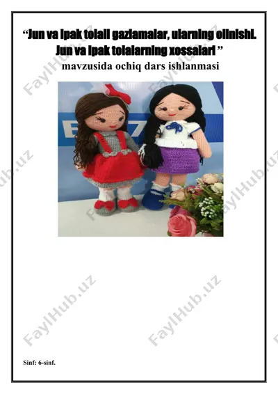 jun va ipak tolali gazlamalar, ularning olinishi. jun va ipak tolalarning xossalari — DOCX