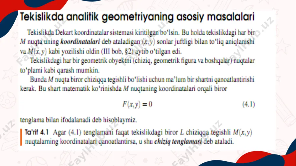 tekislikda to’g’ri chiziq tenglamalari - Page 2