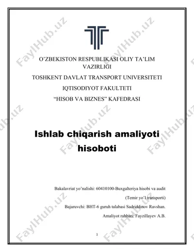 ishlab chiqarish amaliyoti hisoboti — DOCX
